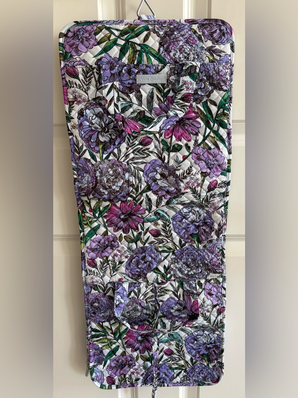 Vera Bradley Lavender & Green Floral Quilted Cosmetic/ Travel Tote - Picture 5 of 6